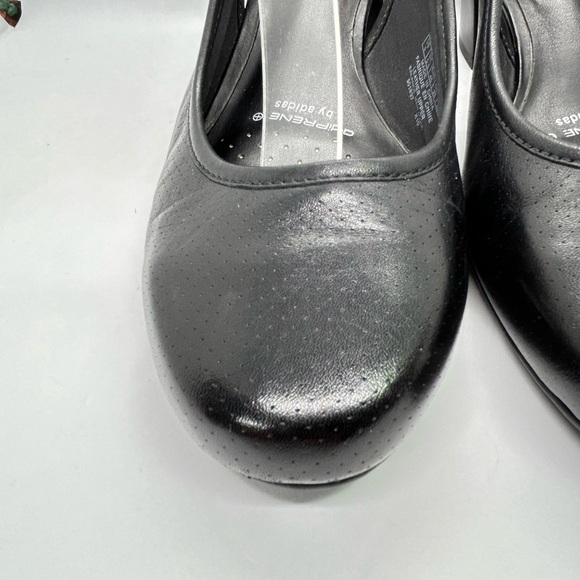 Rockport adiPRENE by Adidas Black Leather Slingback Heels with Chunky Heel SZ 9 - Picture 5 of 14